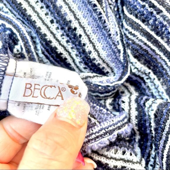 BECCA Pier Side Crochet Striped Coverup - Picture 5 of 6